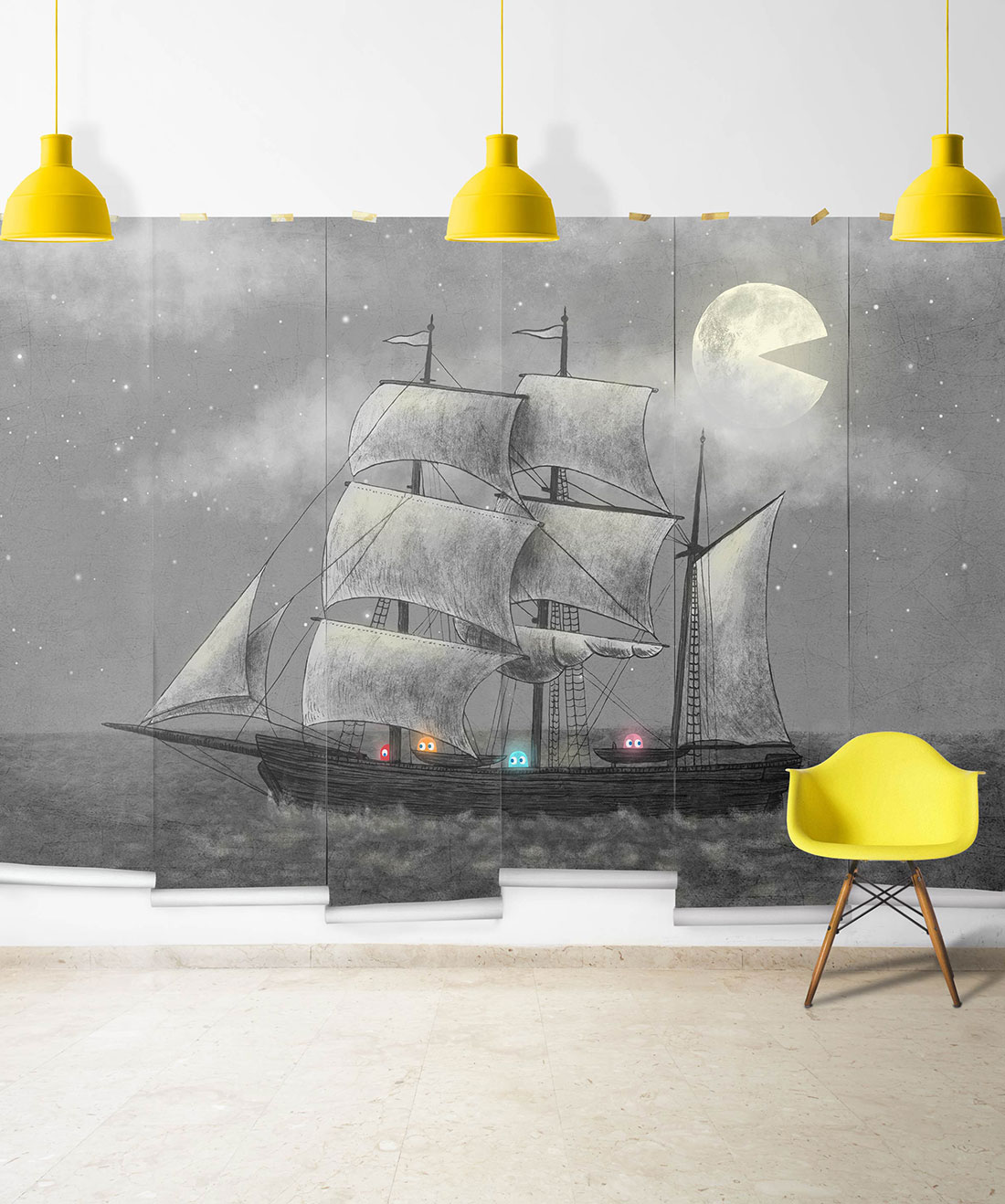 Ghost Ship is a Cool Arcade Wall Mural