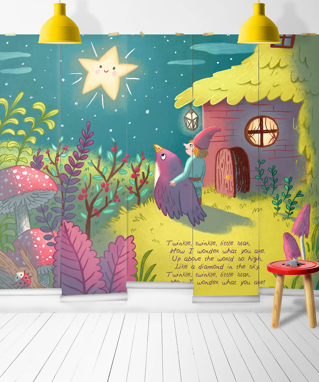 Twinkle Twinkle is a nursery rhyme wall Mural