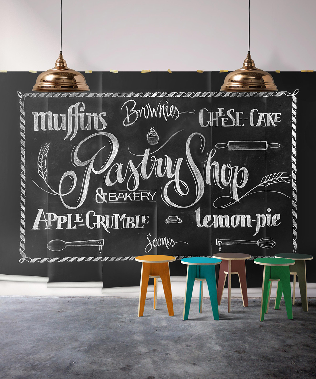 Chalkboard Pastry Mural