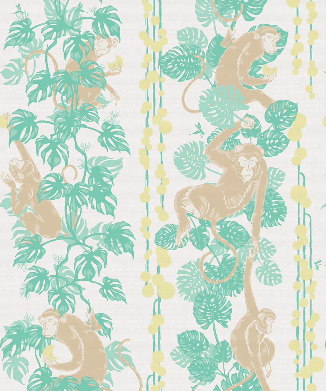 5 Monkeys in Hawaii is a Monkey Leaf Wallpaper