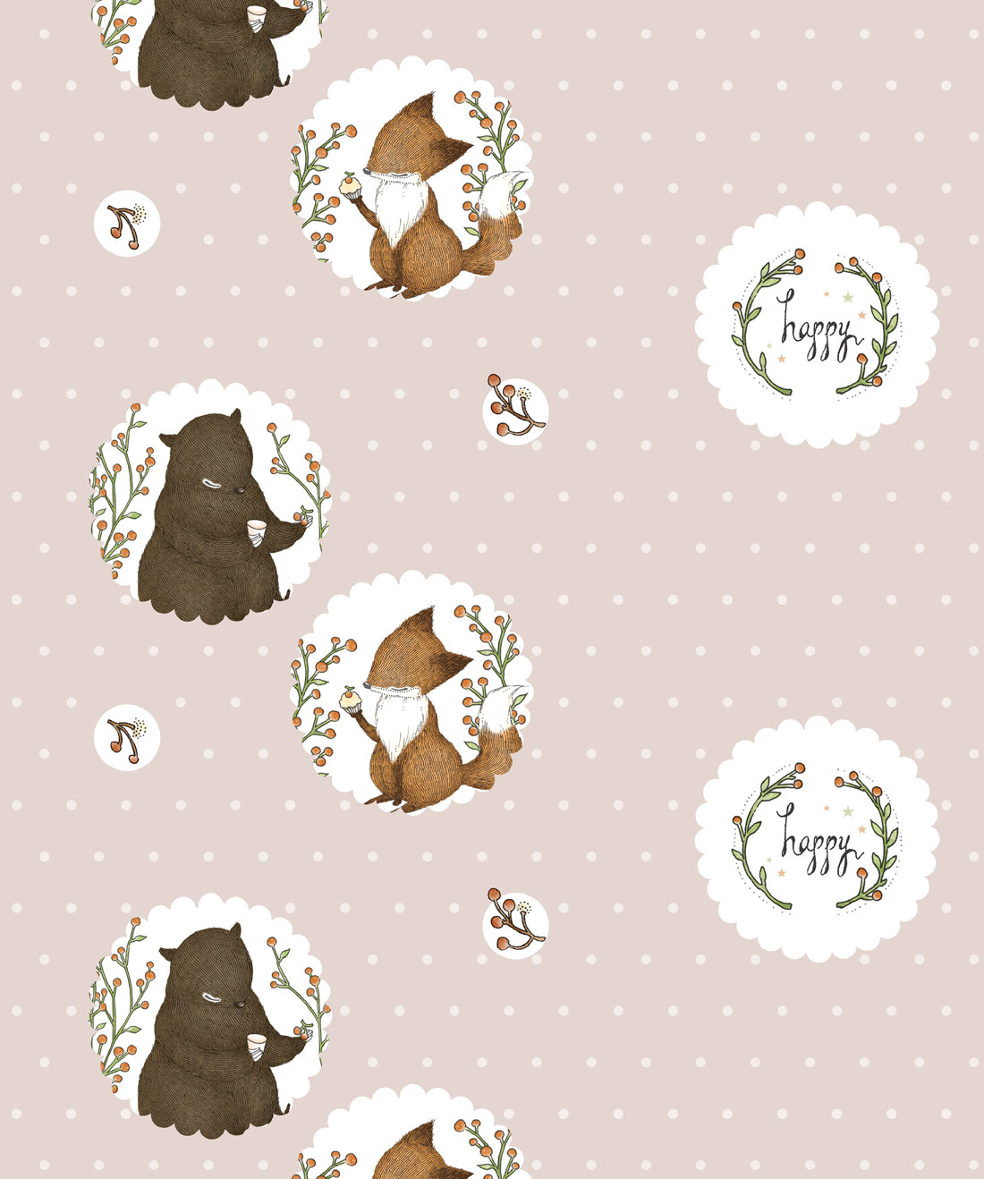 Hello Berries is a baby room Wallpaper