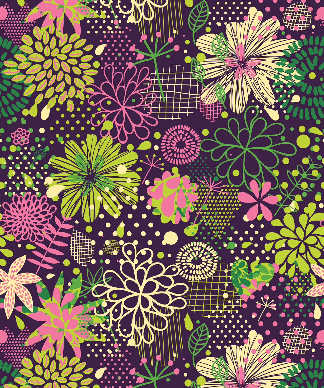 Neon Flowers Wallpaper