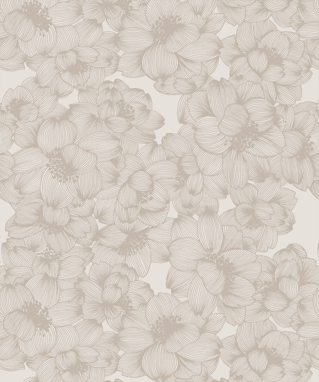 Flora Beige is a big floral wallpaper