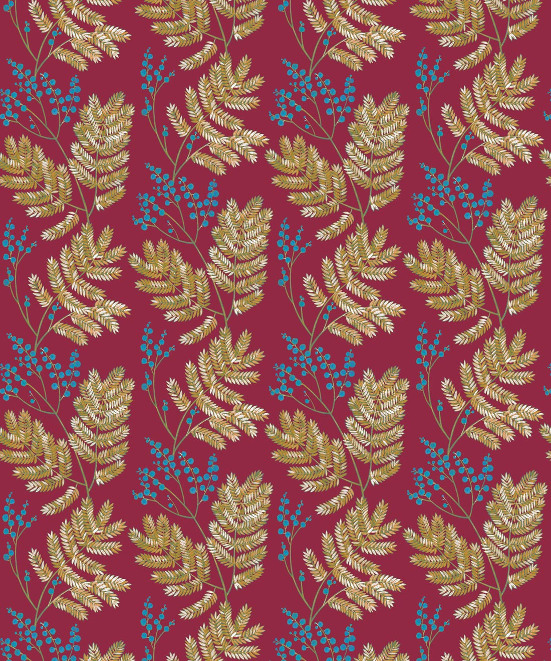 Mimosa Pomegranate Bold Floral Wallpaper
