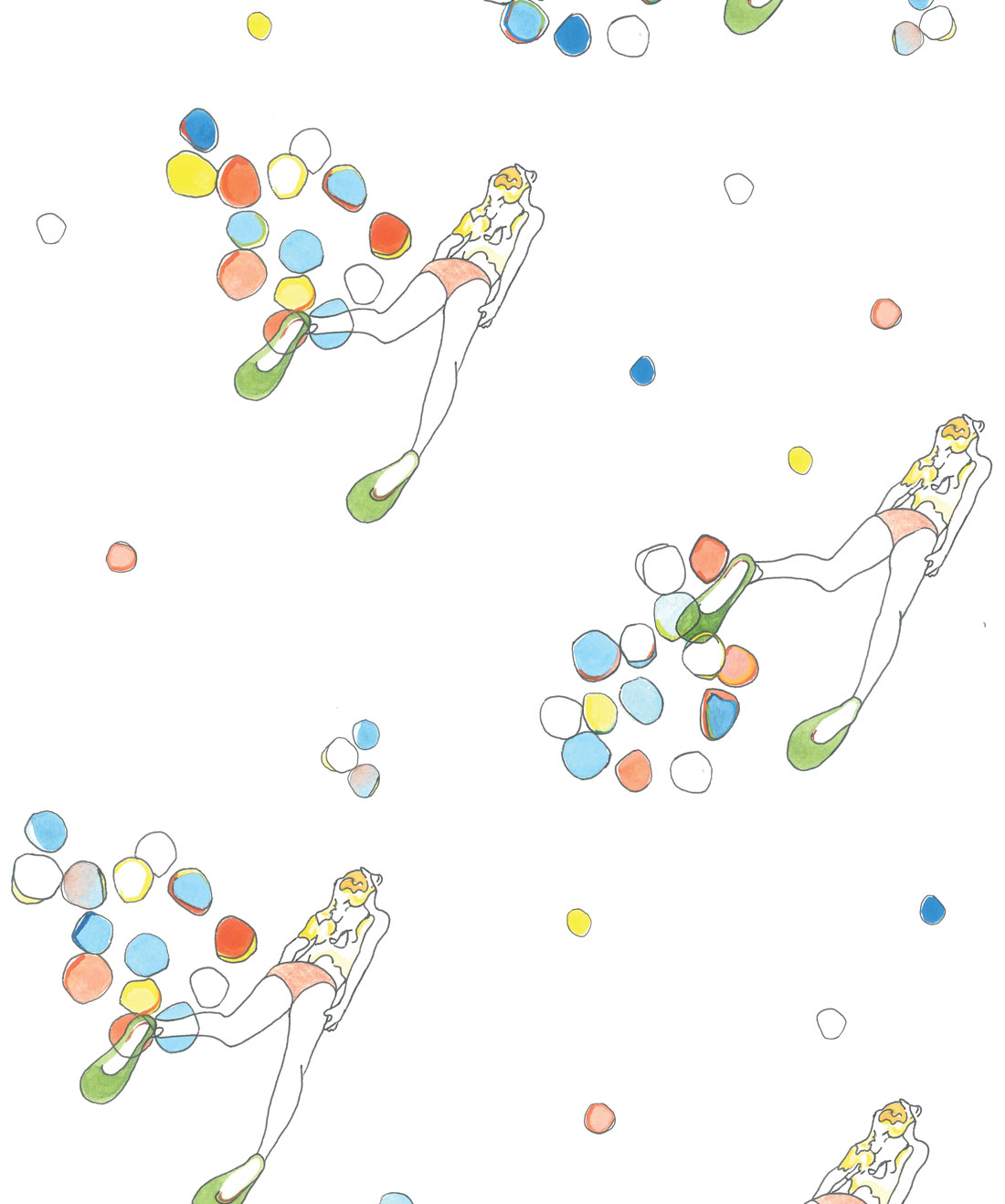 With Fins is a fun & playful wallpaper