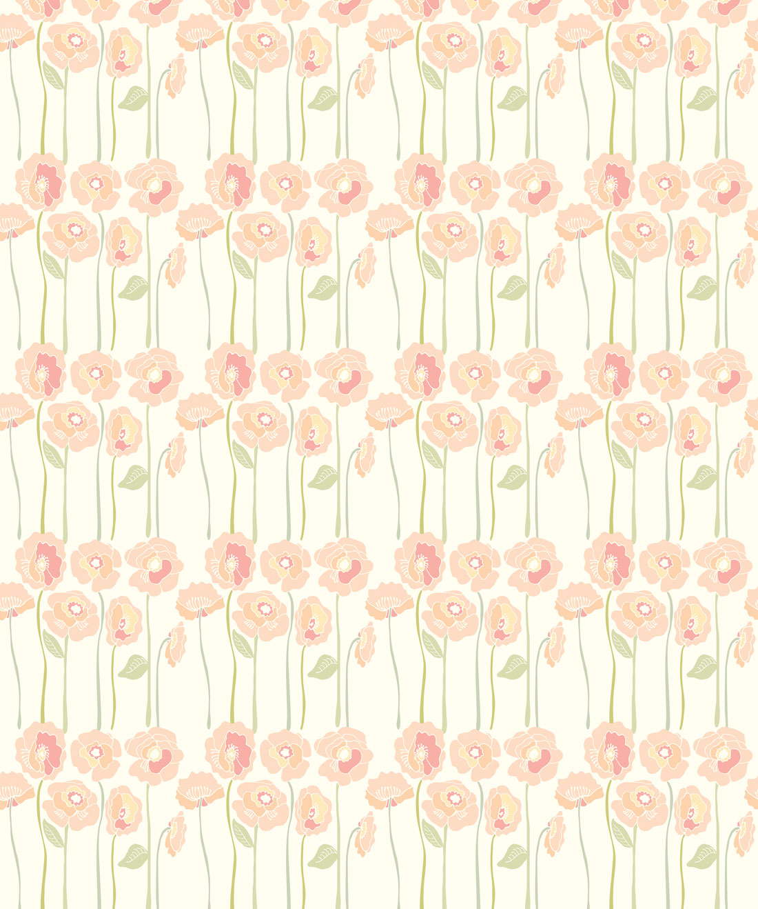 Long Stem Posies Wallpaper