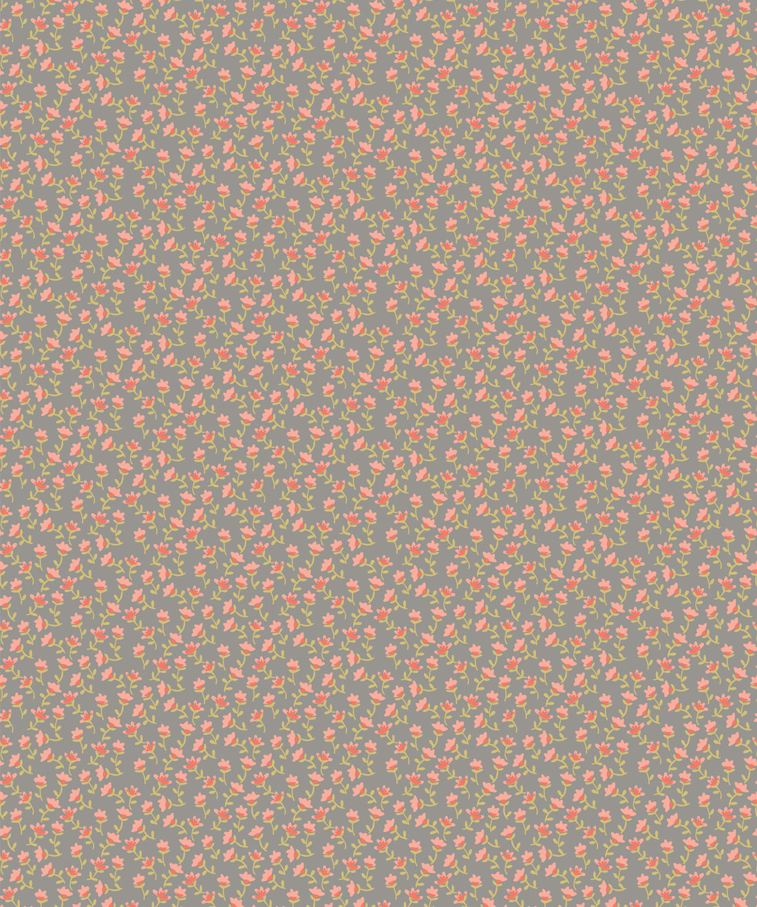 Tiny Flowers Grey Wallpaper
