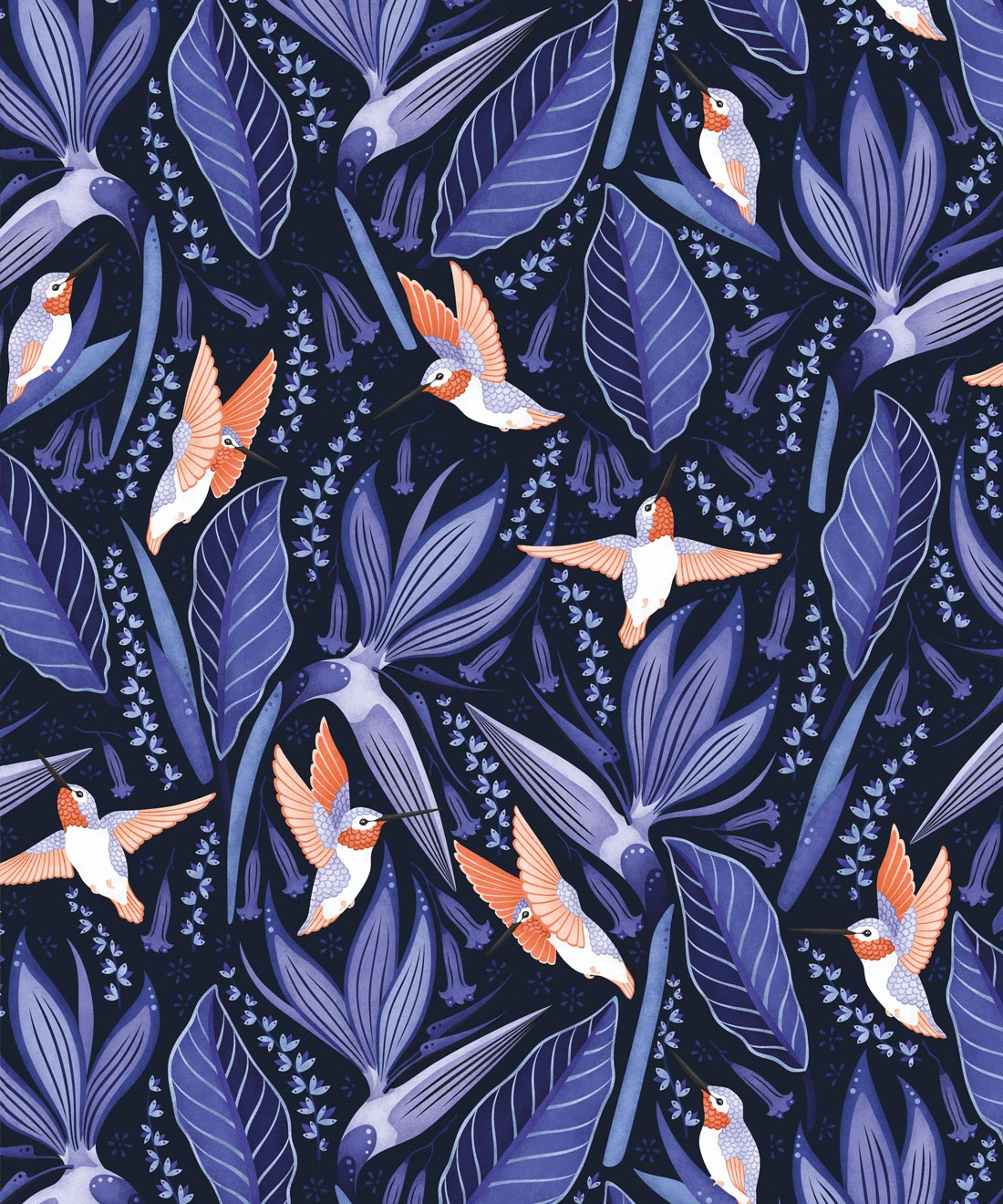 Hummingbird Wallpaper • Birds Of Paradise Flower • Bird Wallpaper • Blue Wallpaper