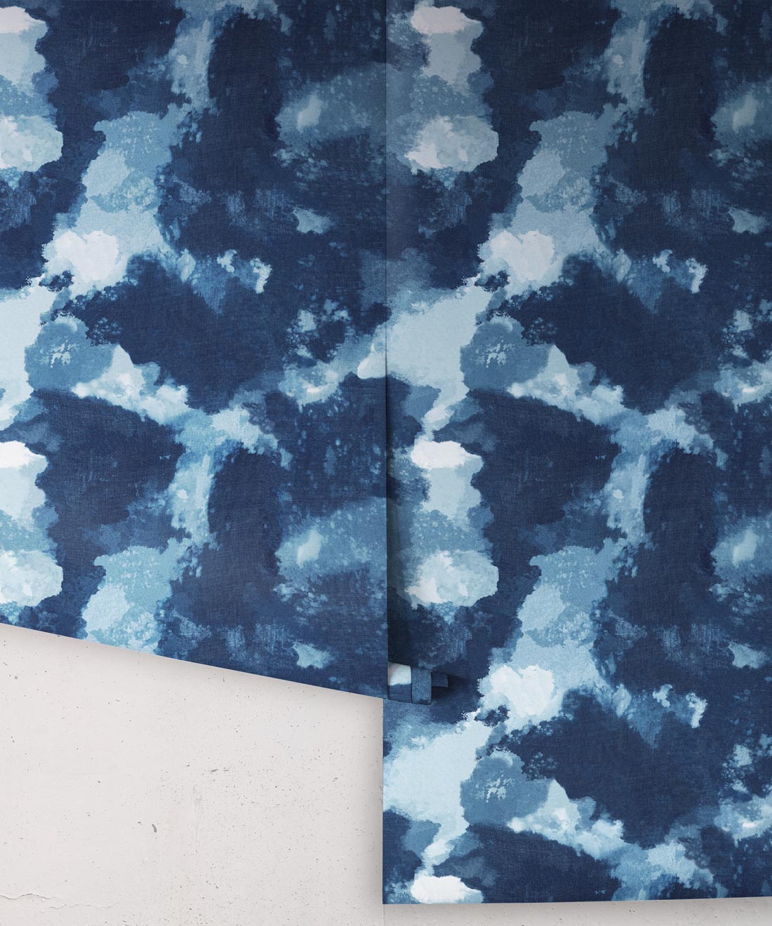 Autumn Path Wallpaper Indigo Blue • Shibori Abstract • Wallpaper Rolls