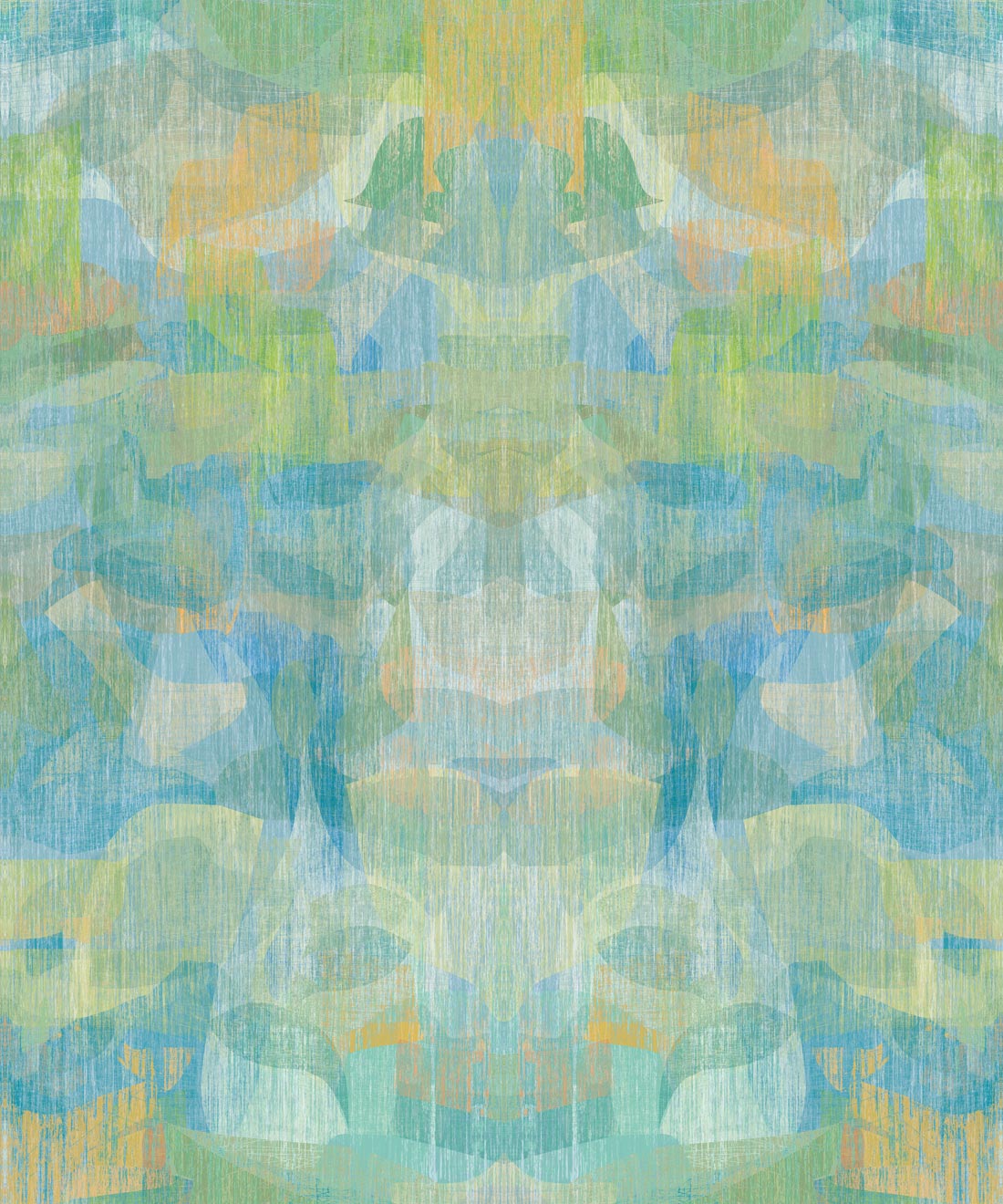 Camoufleur Wallpaper • Turquoise • Blue Yellow Wallpaper • Abstract Wallpaper swatch
