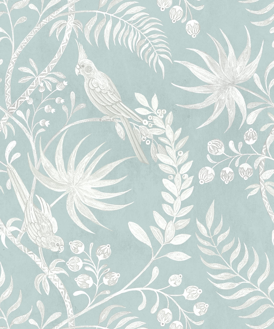 Tropicana Wallpaper • tropical bird • Sea Spray • Swatch