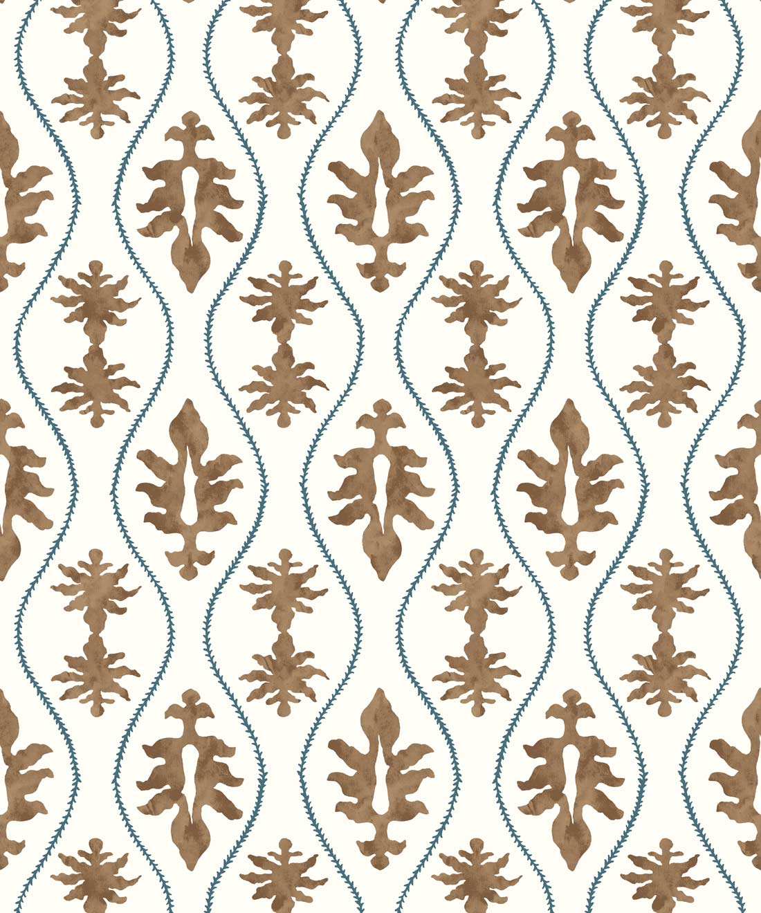 Great Jones Wallpaper • contemporary leaf • Dianne Bergeron • Chestnut • Swatch