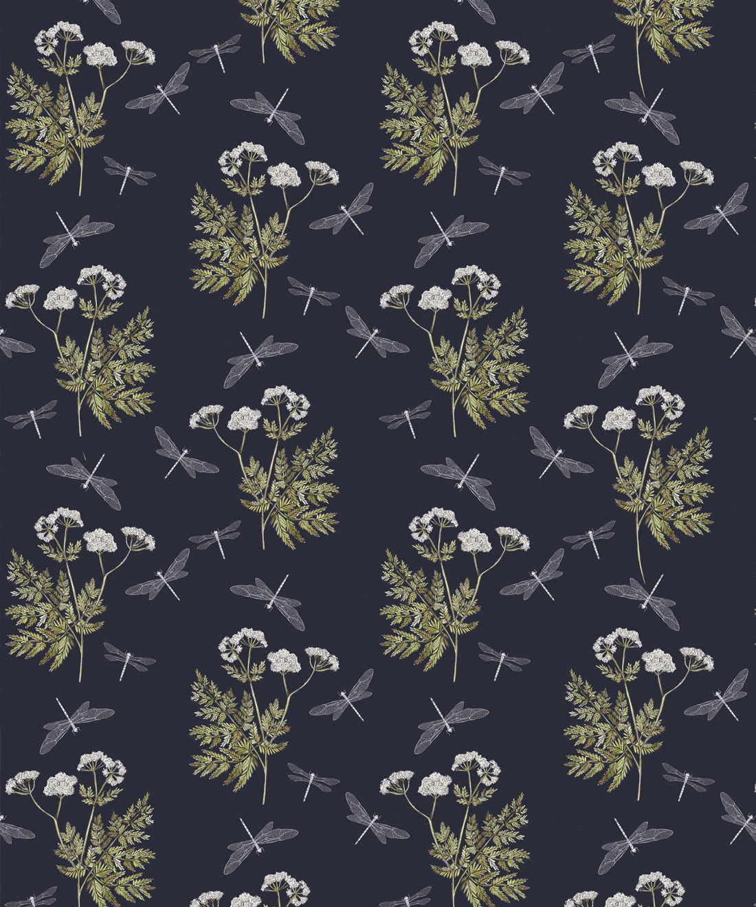 Dancing Mayfly Wallpaper • Hackney & Co. • Navy • Swatch