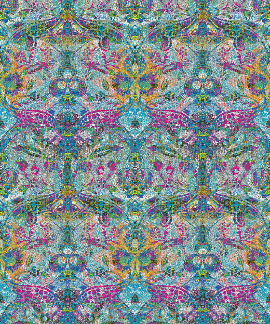 Damask Pomegranate Wallpaper • Jade • Swatch