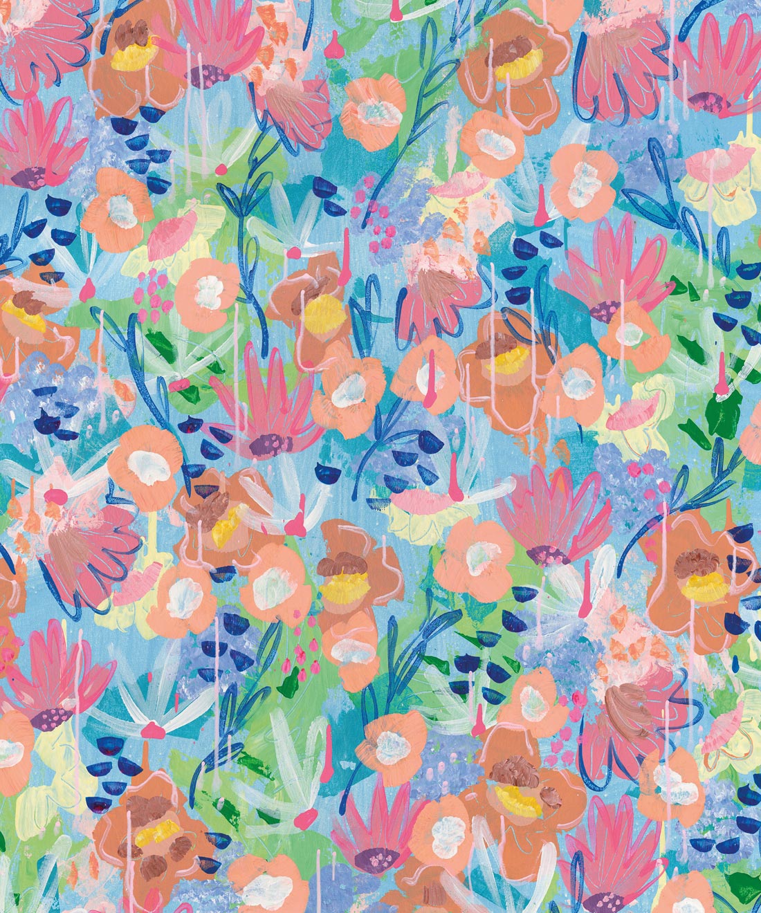 Love Club Wallpaper • Tiff Manuell • Colorful Floral Wallpaper • Swatch