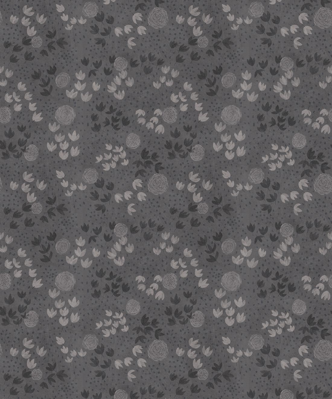 Dainty Wallpaper • Floral Wallpaper • Gray • Swatch