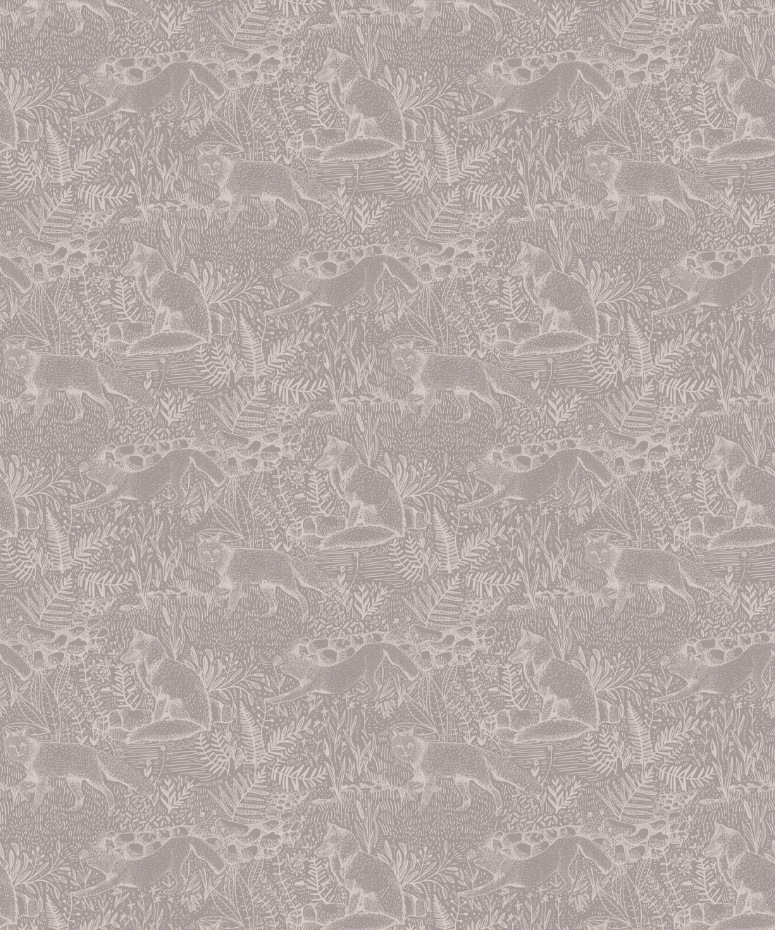 Fox Wallpaper • Animal Wallpaper • Muave • Swatch