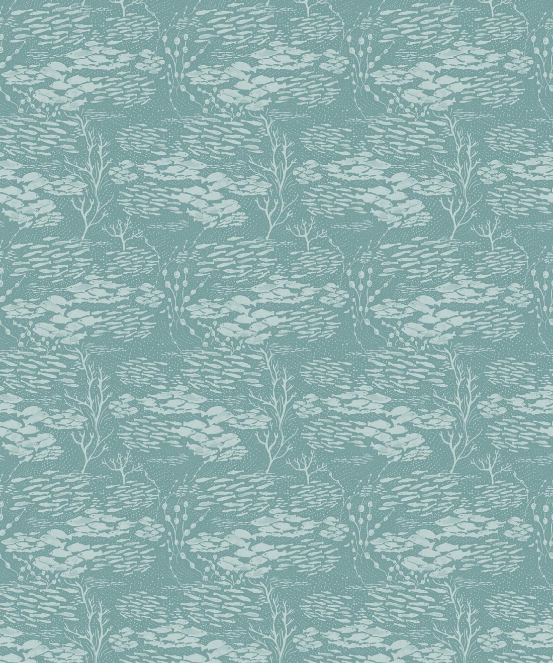 Shoal Wallpaper • Floral Wallpaper • Teal • Swatch
