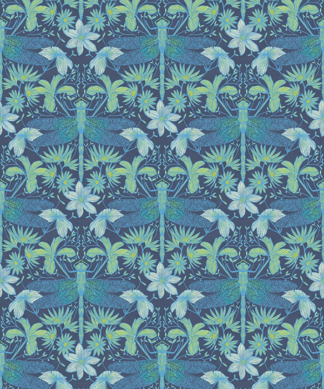 Starseed Wallpaper • Floral Wallpaper • Aqua • Swatch