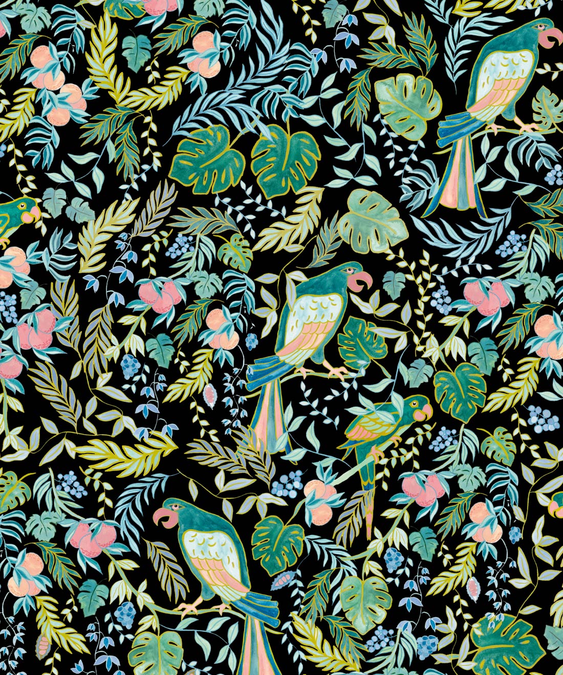Tropical Paradise Wallpaper • Kip&co • Black • Swatch