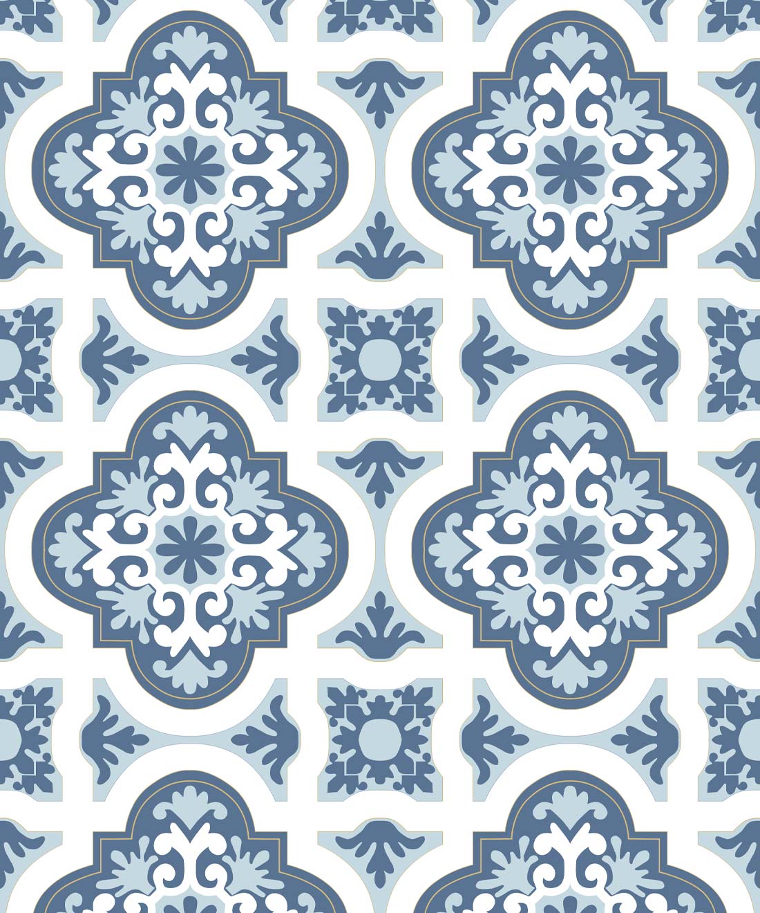 Rice Flower Wallpaper • Floral Wallpaper • Bell Blue • Swatch