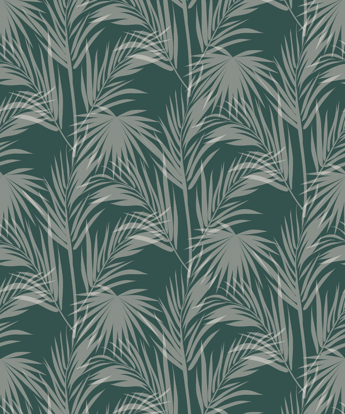 Daintree Palm Wallpaper • Tropical Wallpaper • Forest Green • Swatch