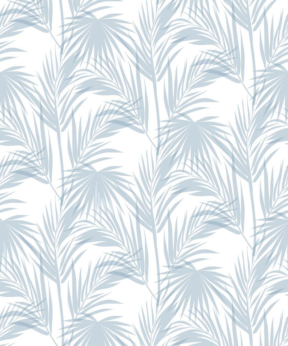 Daintree Palm Wallpaper • Tropical Wallpaper • Powder Blue • Swatch