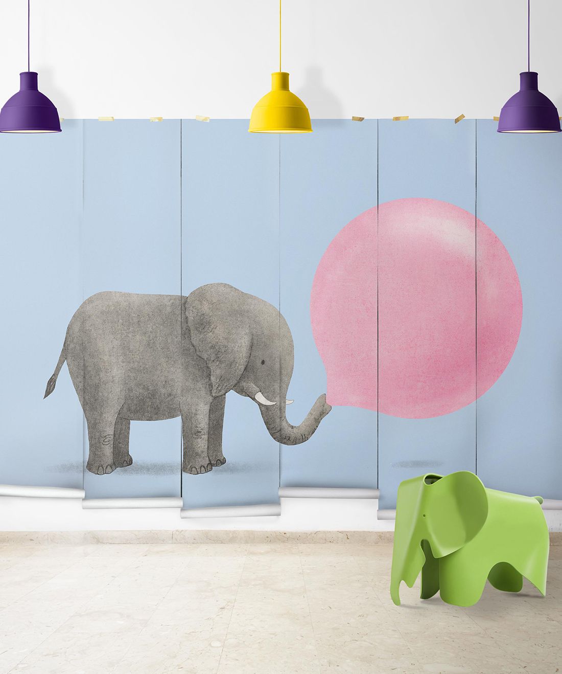 Jumbo Bubble Gum is a Elephant kids wall mural