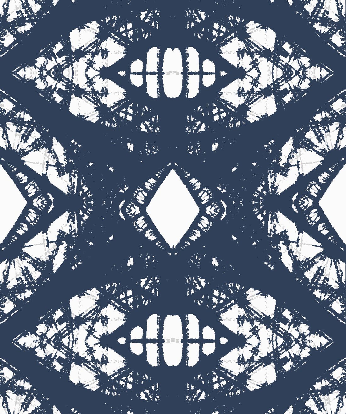 Esther Wallpaper Navy subtle kaleidoscope wallpaper
