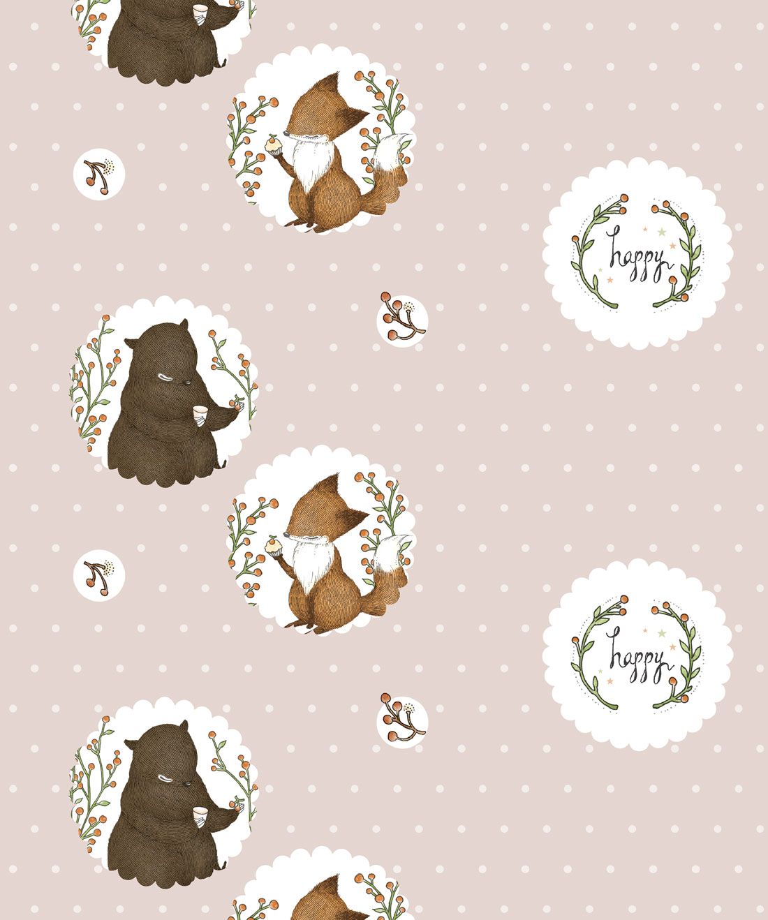 Hello Berries is a baby room Wallpaper