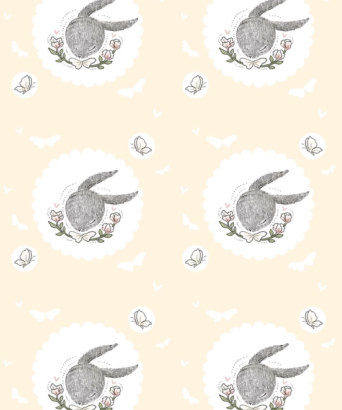 Rabbit & Butterfly is a cute illustrated Wallpaper