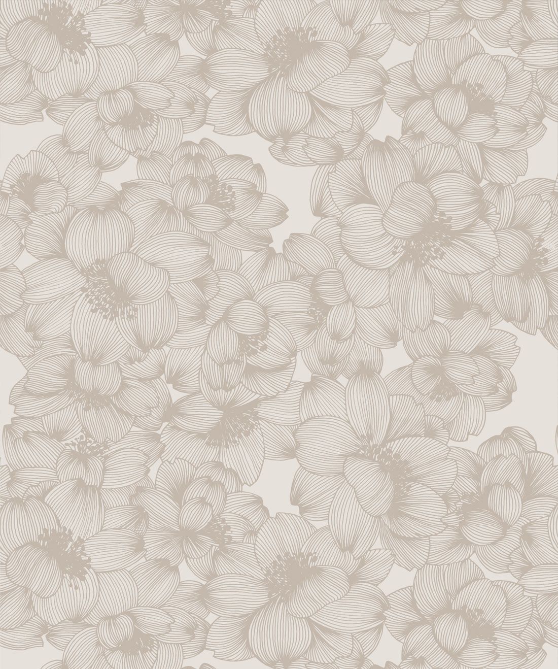 Flora Beige is a big floral wallpaper
