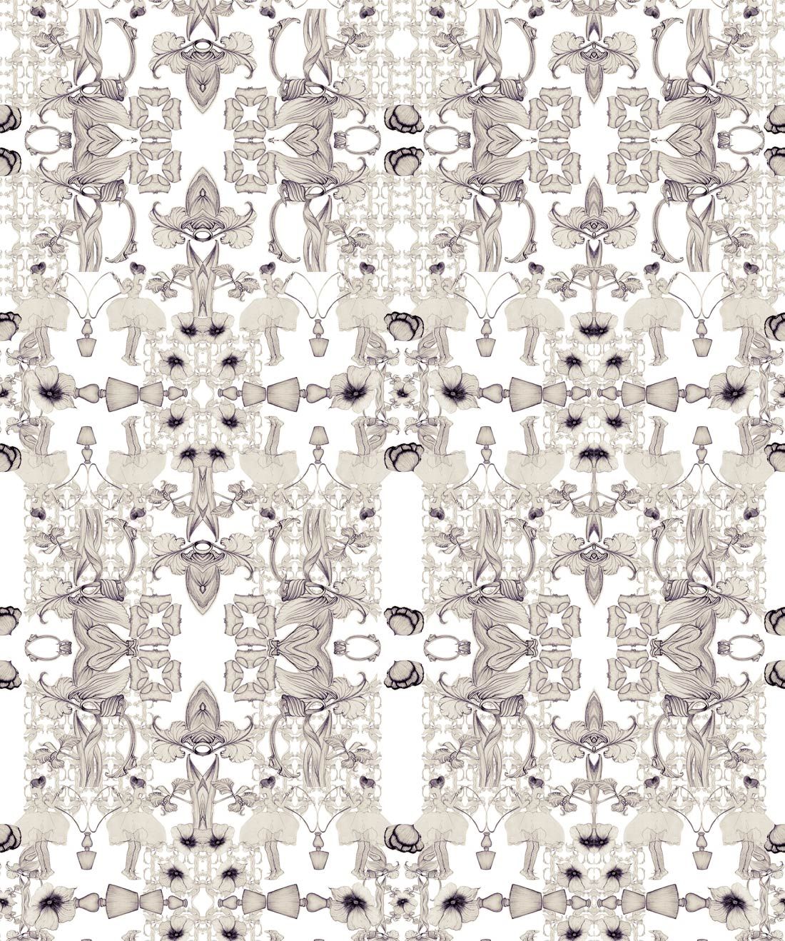 Jump is a kelidoscope floral wallpaper