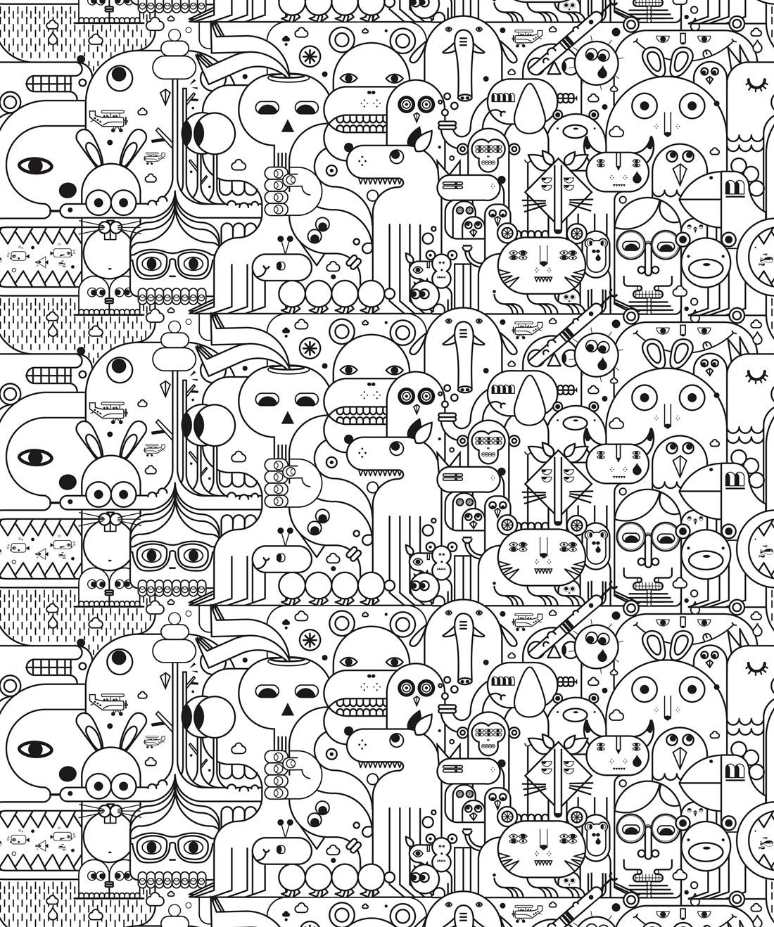 Lovers Circus isa maximalist animal wallpaper