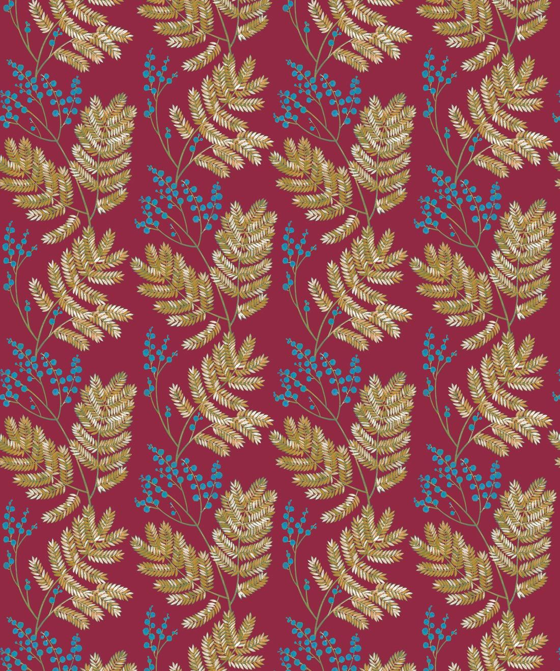 Mimosa Pomegranate Bold Floral Wallpaper