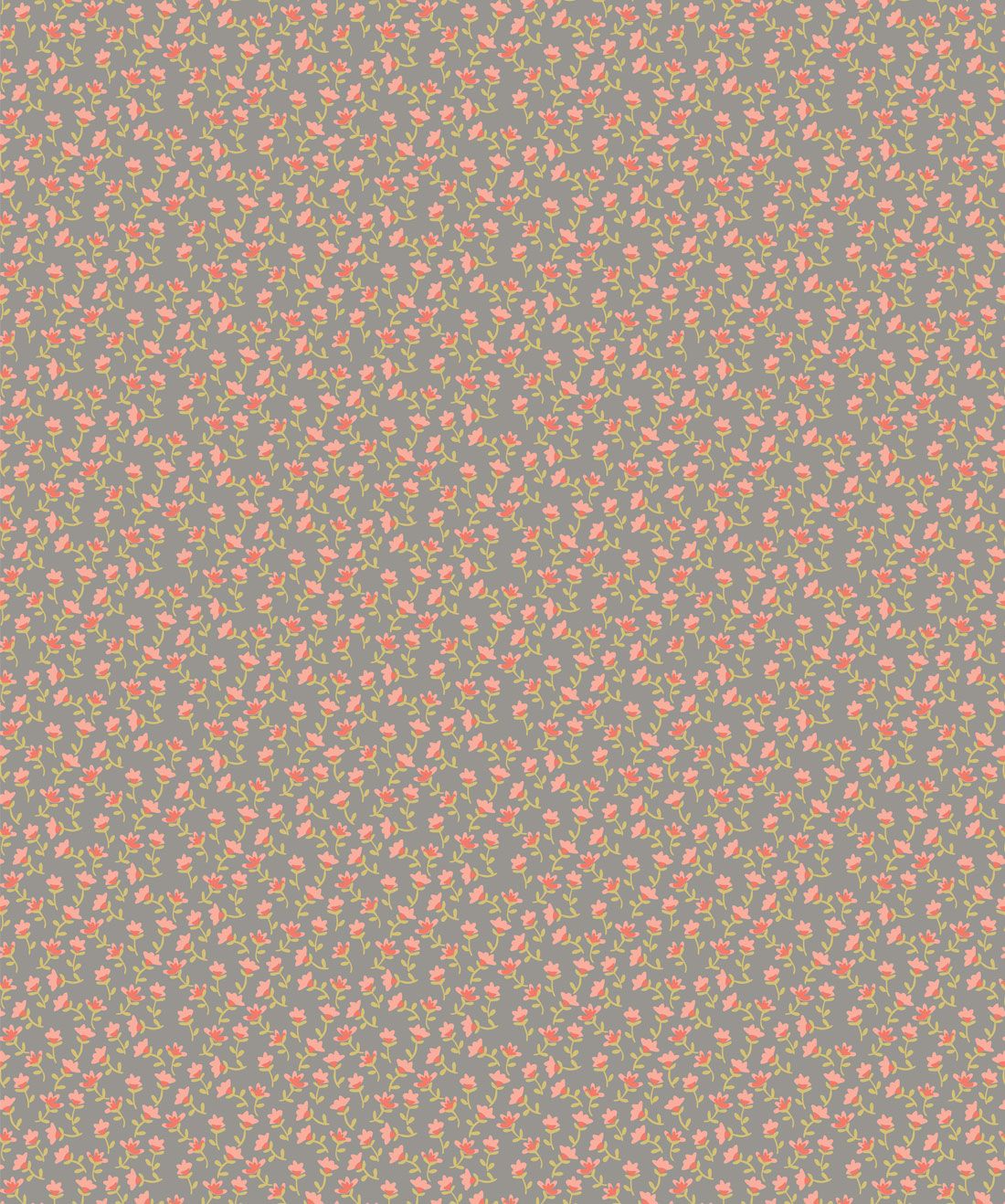 Tiny Flowers Grey Wallpaper