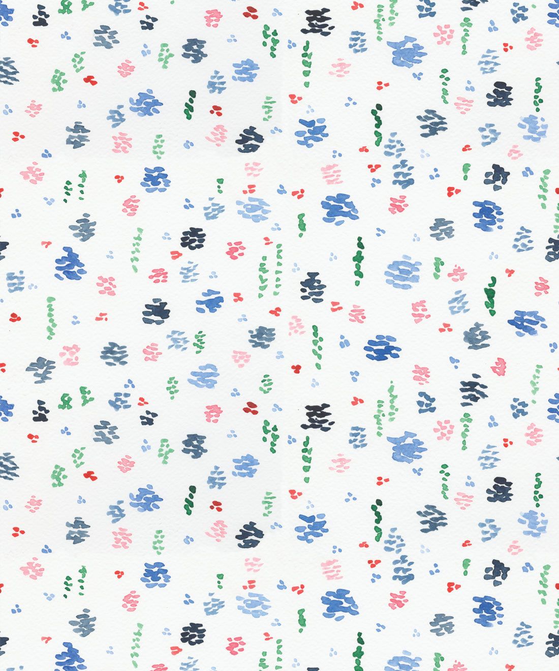 Spring Garden • Blue Floral Wallpaper •