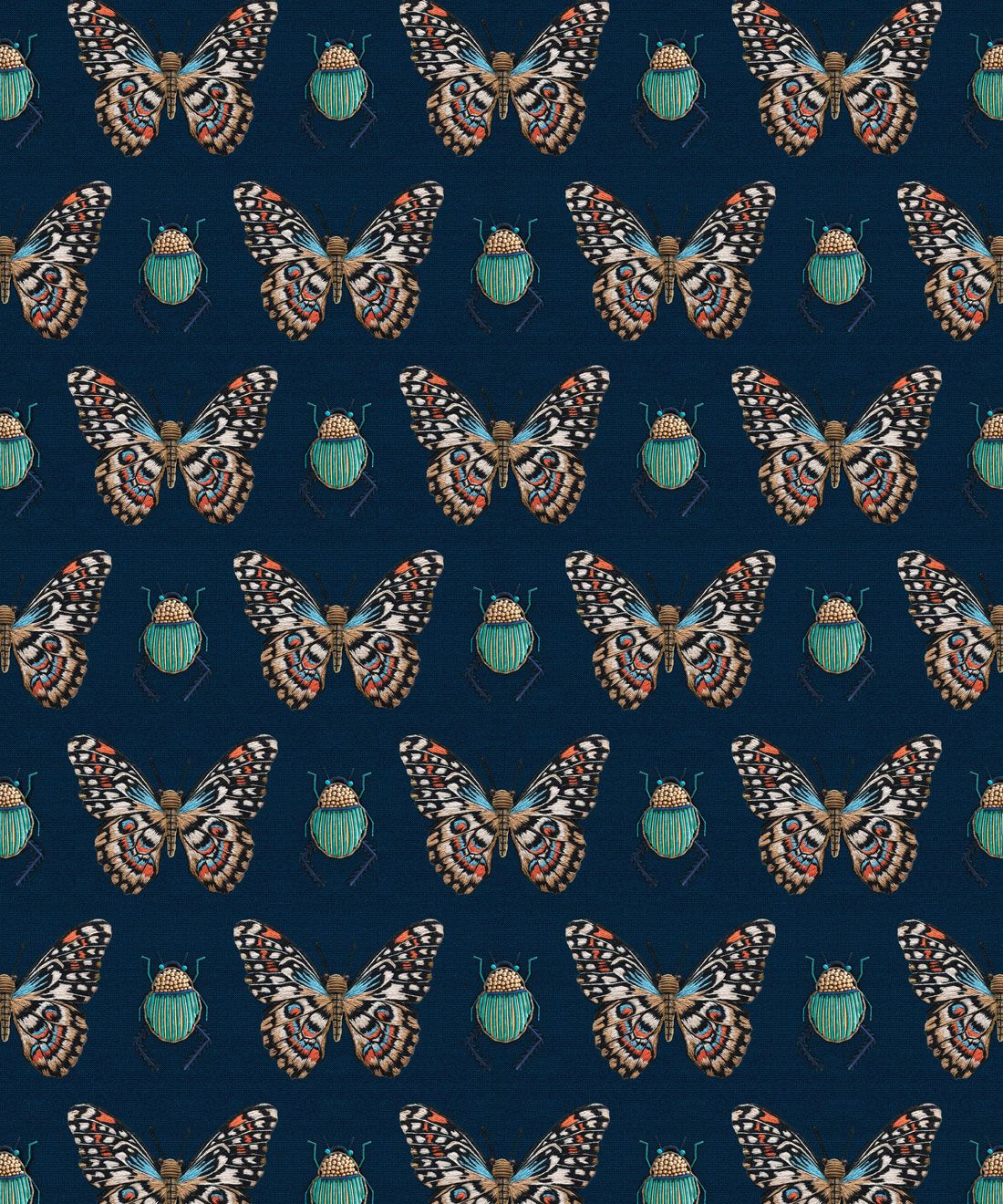 Beetle & Butterfly Wallpaper • Milton & King USA • Swatch