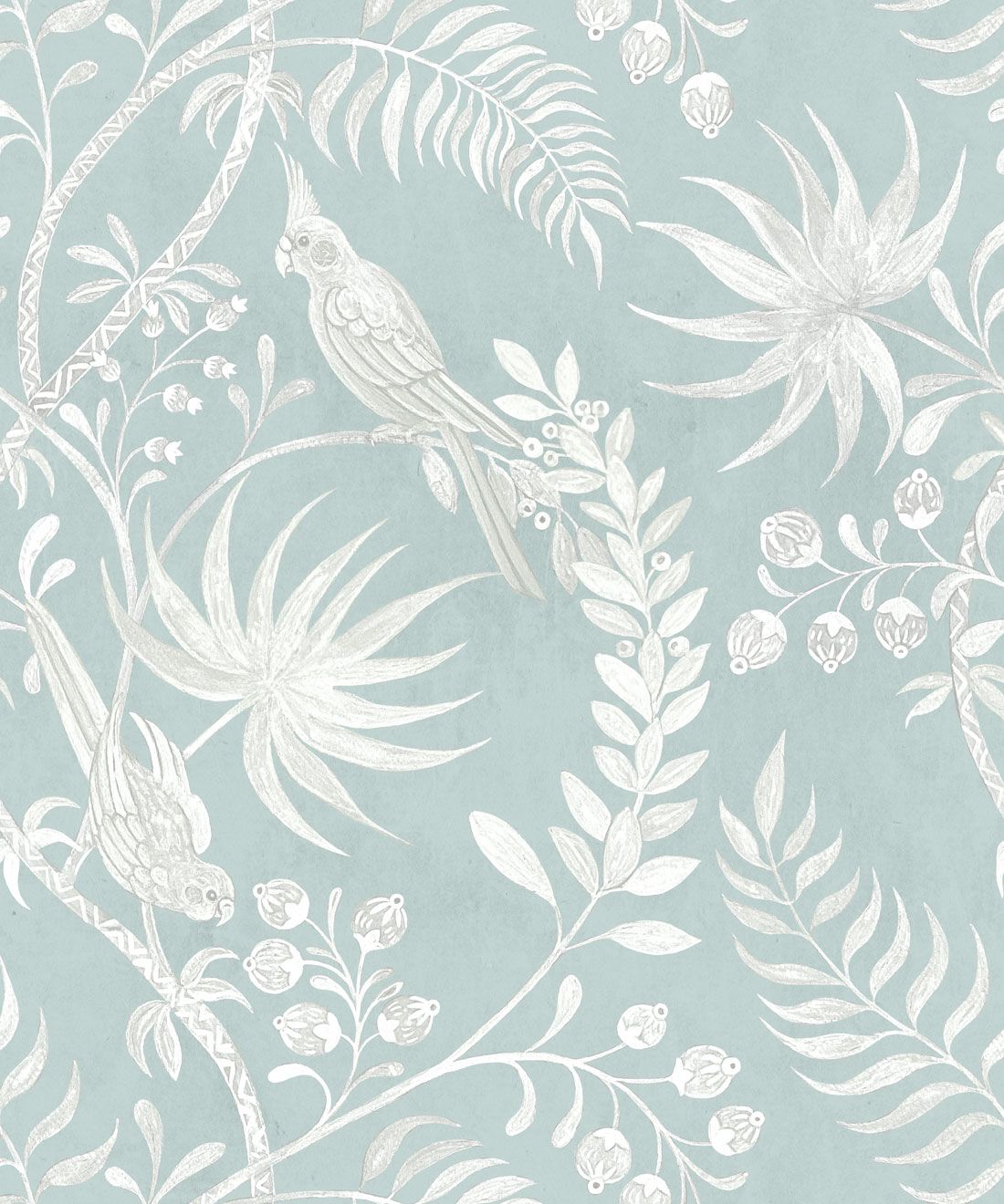 Tropicana Wallpaper • tropical bird • Sea Spray • Swatch