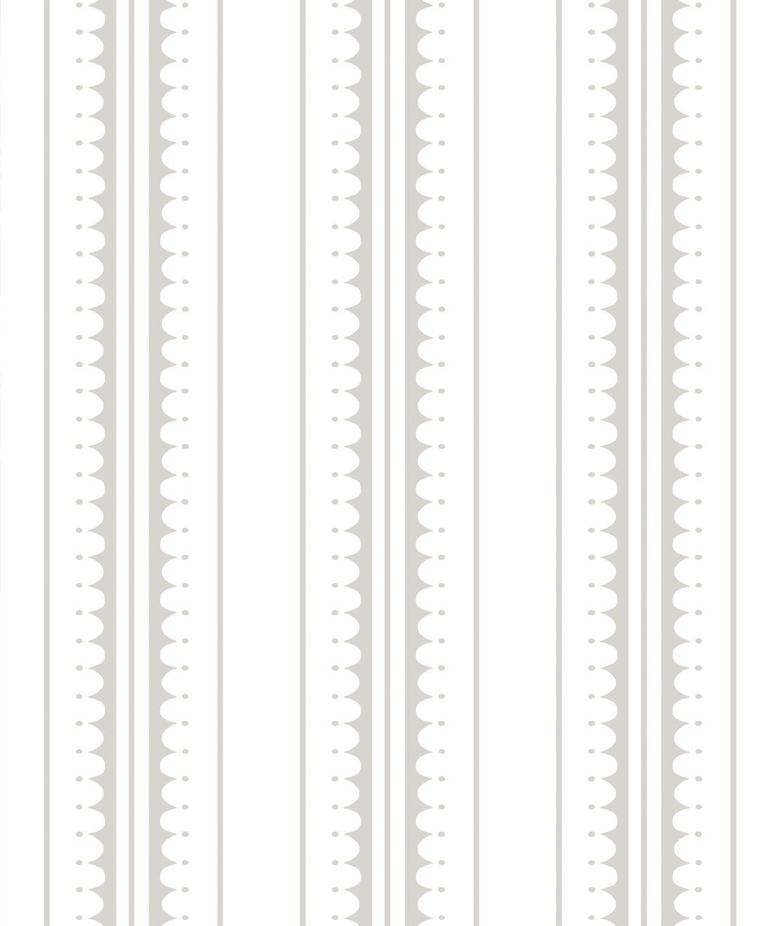 Coquille Wallpaper • Stripe and Scallop Wallpaper • Beige • Swatch