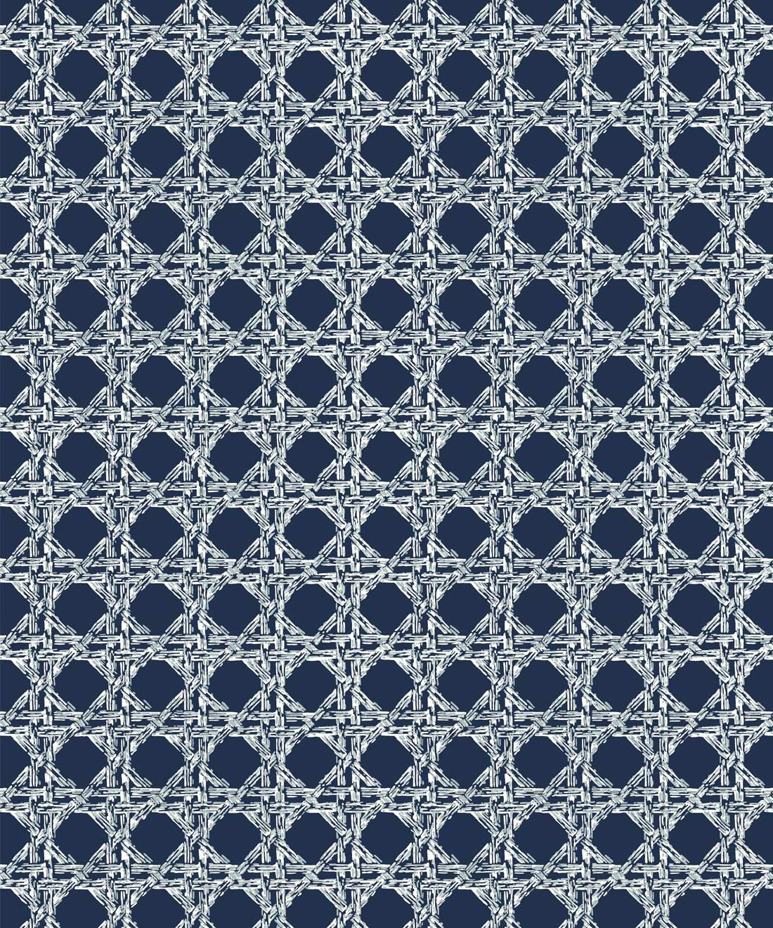 Nevis Wallpaper • geometric trellis • Dianne Bergeron • Reverse Navy • Swatch