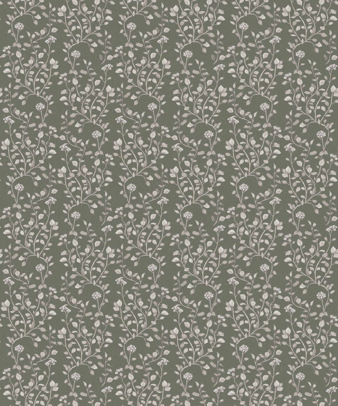 Majoram Wallpaper • Herbal Floral • Hackney & Co. • Chalk Green • Swatch