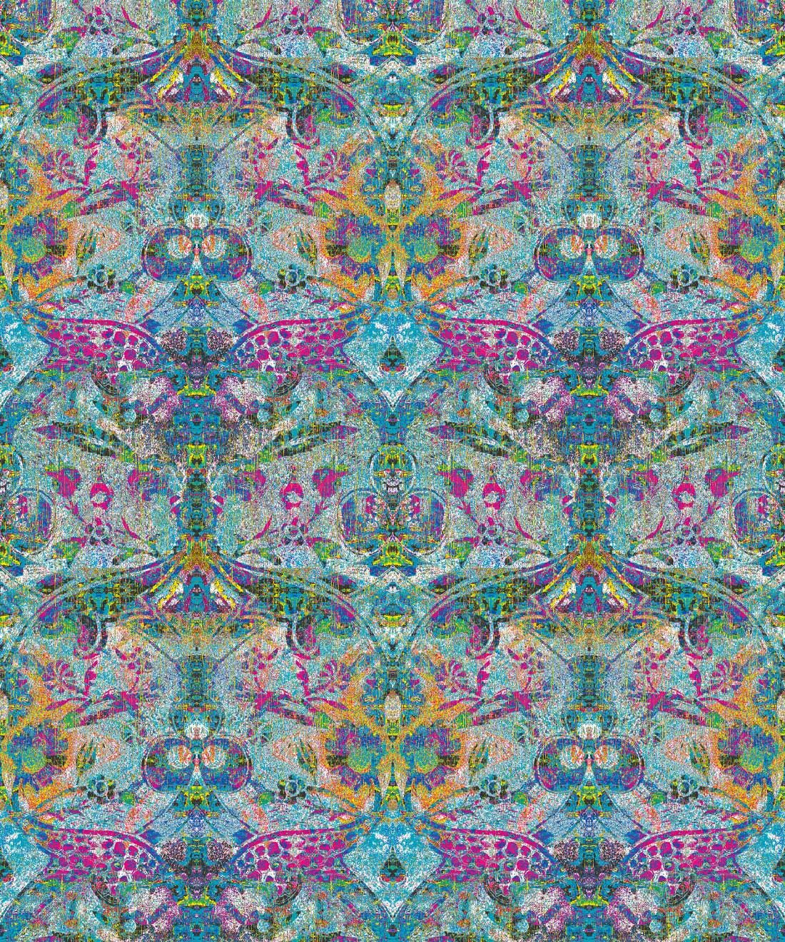 Damask Pomegranate Wallpaper • Jade • Swatch