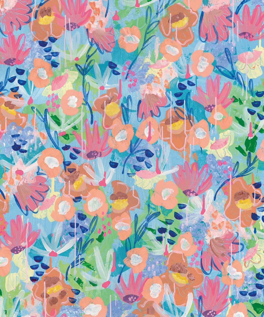 Love Club Wallpaper • Tiff Manuell • Colorful Floral Wallpaper • Swatch