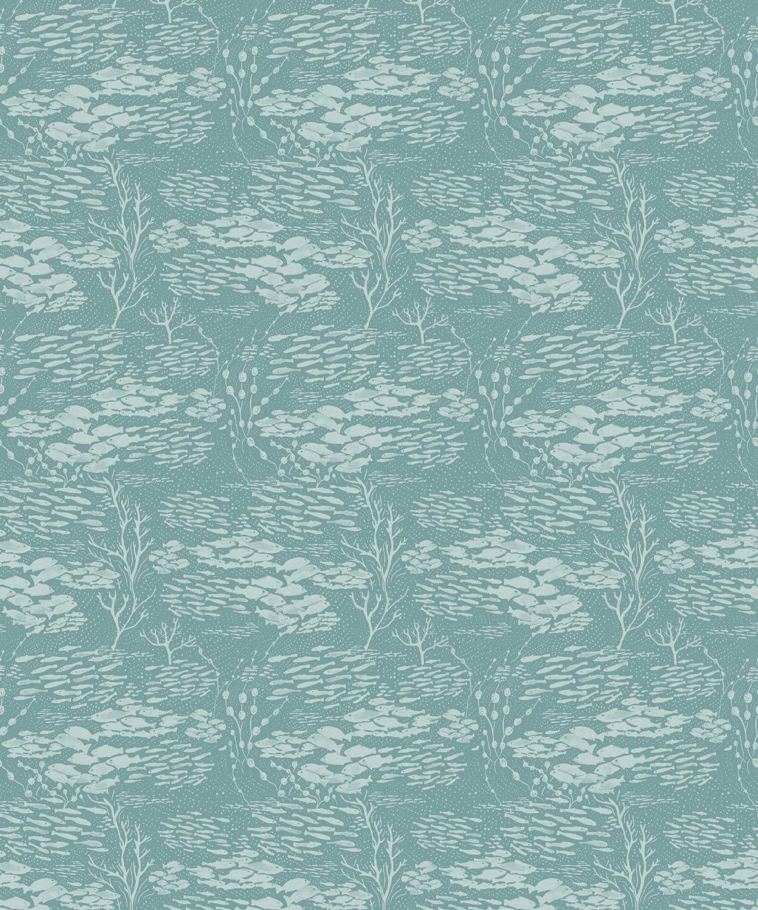 Shoal Wallpaper • Floral Wallpaper • Teal • Swatch