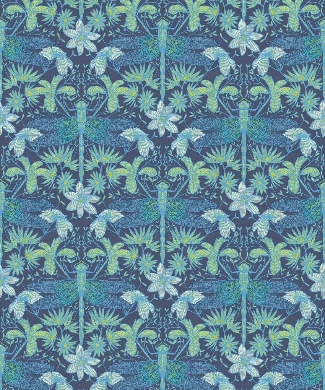 Starseed Wallpaper • Floral Wallpaper • Aqua • Swatch