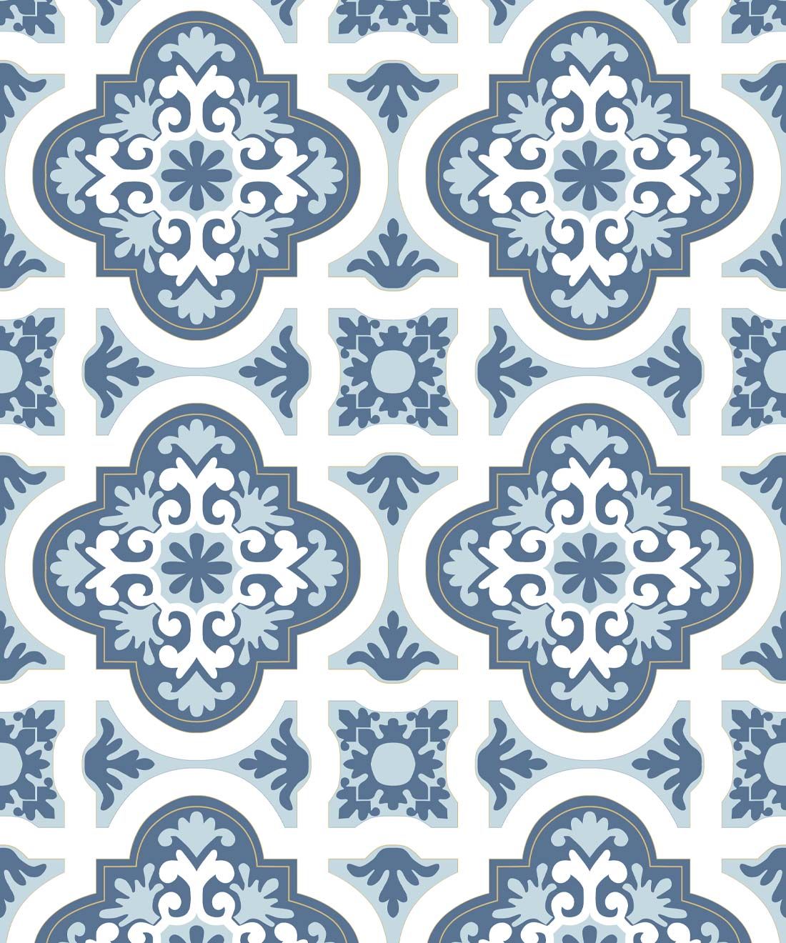 Rice Flower Wallpaper • Floral Wallpaper • Bell Blue • Swatch