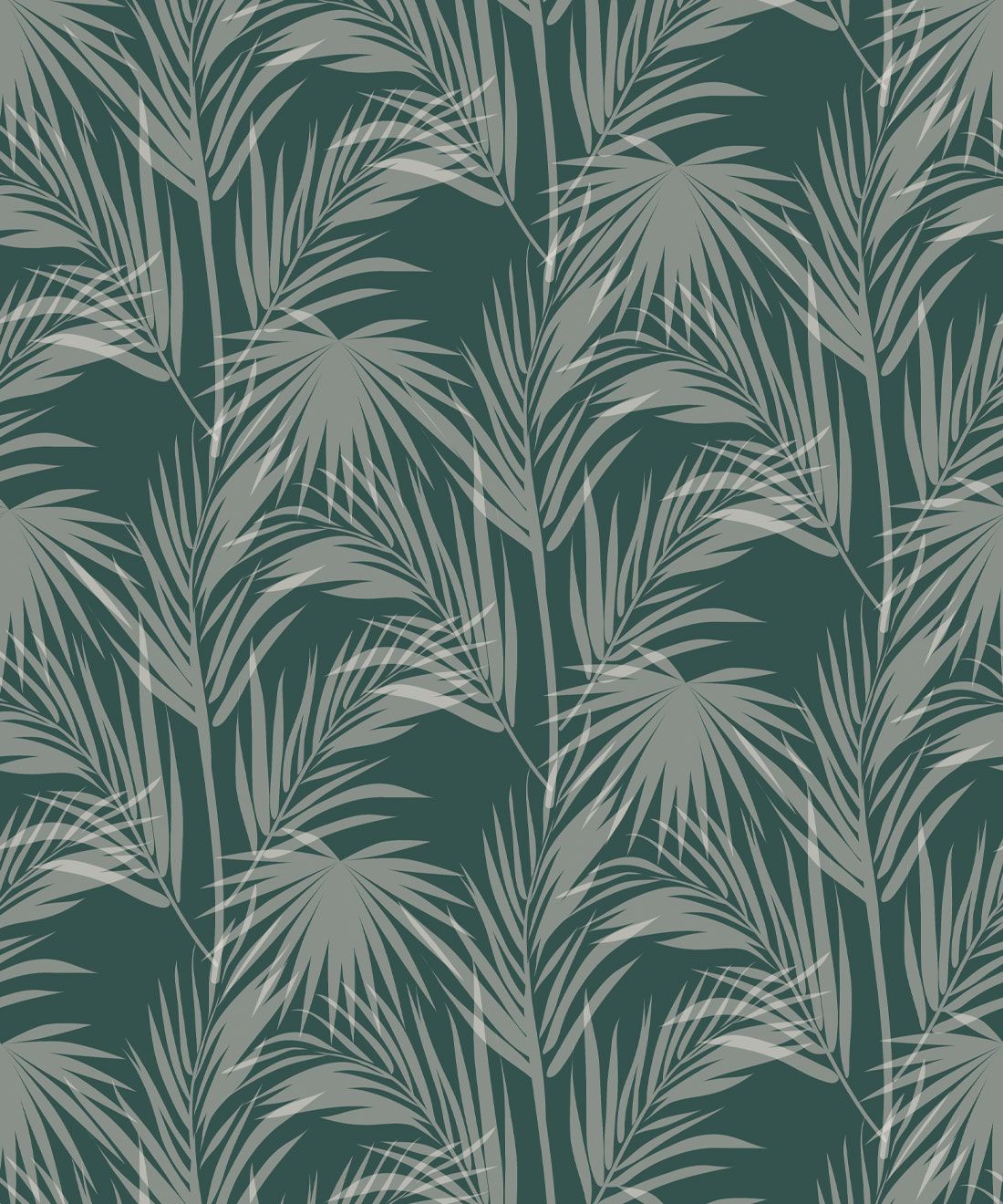 Daintree Palm Wallpaper • Tropical Wallpaper • Forest Green • Swatch