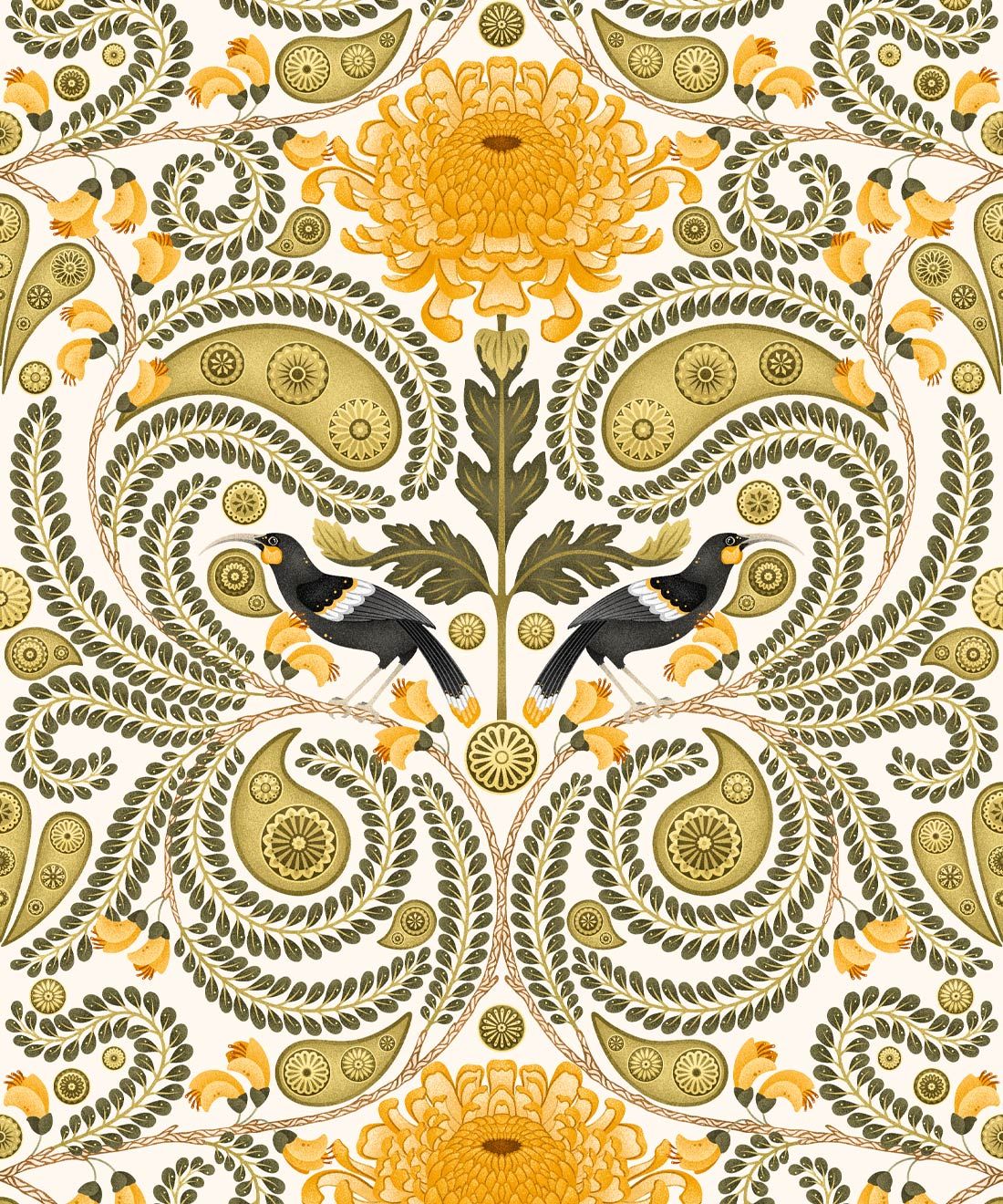 Huai & Chrysanthemums Wallpaper • Spring • Swatch